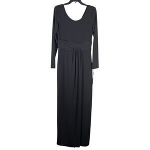 Calvin Klein Black Gown Dress sz 6 Long Sleeve Scoop Neck Formal Party Choir